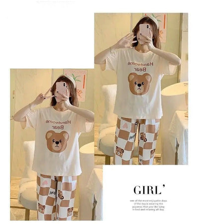 Bear Printed Dream Wear Sleep Suit