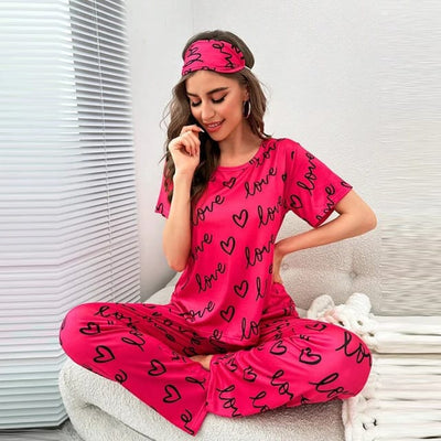 Love Printed T-shirt And Trouser Suit