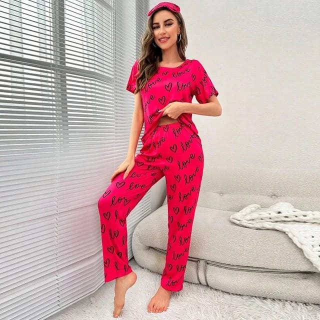 Love Printed T-shirt And Trouser Suit