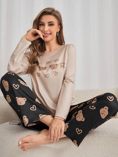 Bears – Off-White & Black Pajama Set