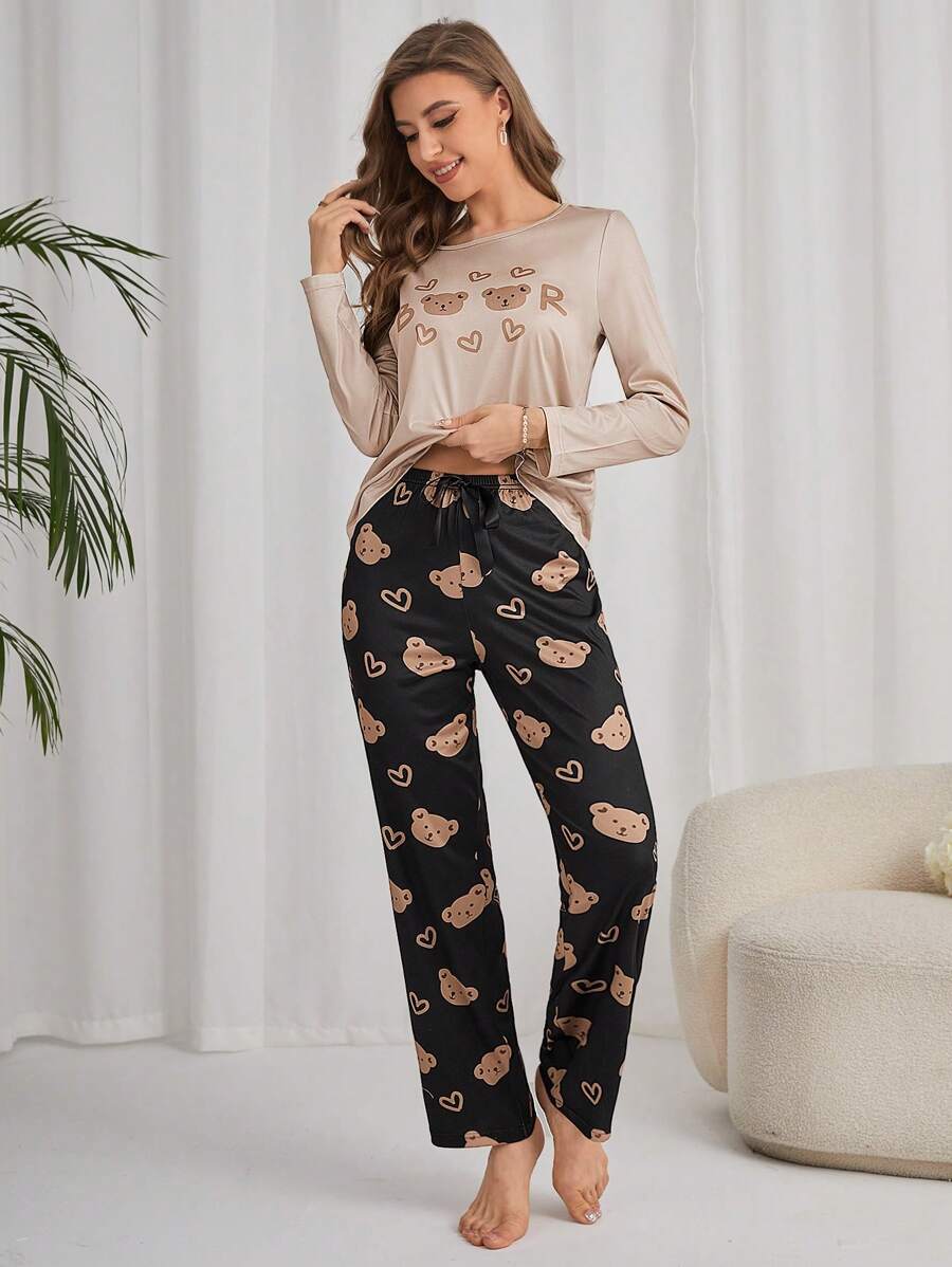 Bears – Off-White & Black Pajama Set