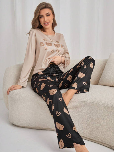 Bears – Off-White & Black Pajama Set