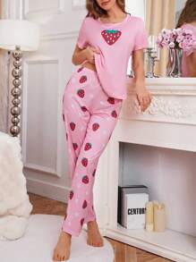 Print Pink Pajama Set for Girls – Soft & Comfy Nightwear
