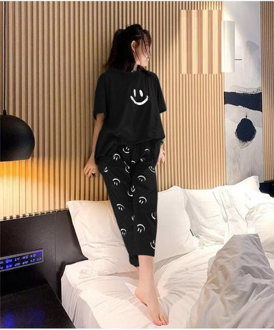 Smile Half Sleeves Printed Night Suit