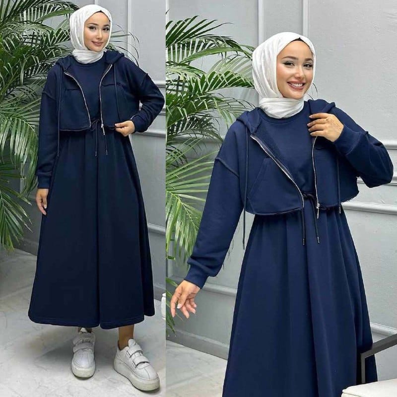 Hoodie Long Maxi Style 2-Pcs Winter Tracksuit