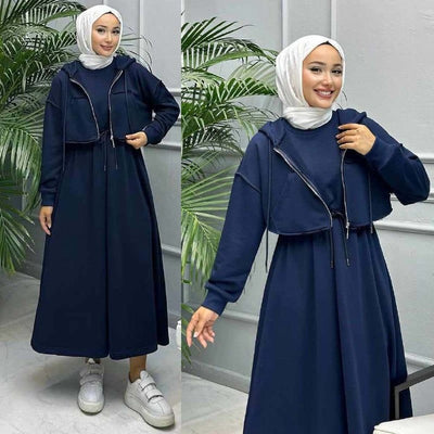 Hoodie Long Maxi Style 2-Pcs Winter Tracksuit