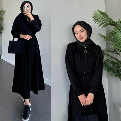 Hoodie Long Maxi Style 2-Pcs Winter Tracksuit