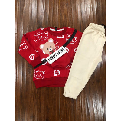 Celebrate in Style Happy New Year Red Bear Kids Suit