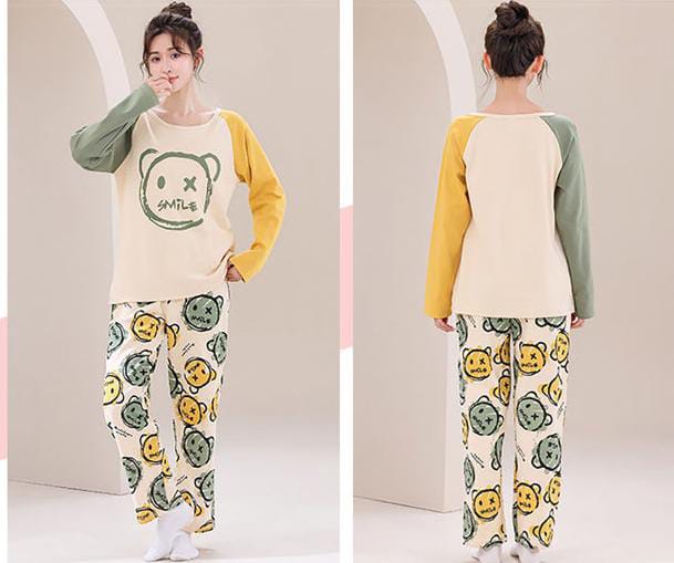 Smile Print With Smile Multi Printed Trouser Full Sleeves Night Suit