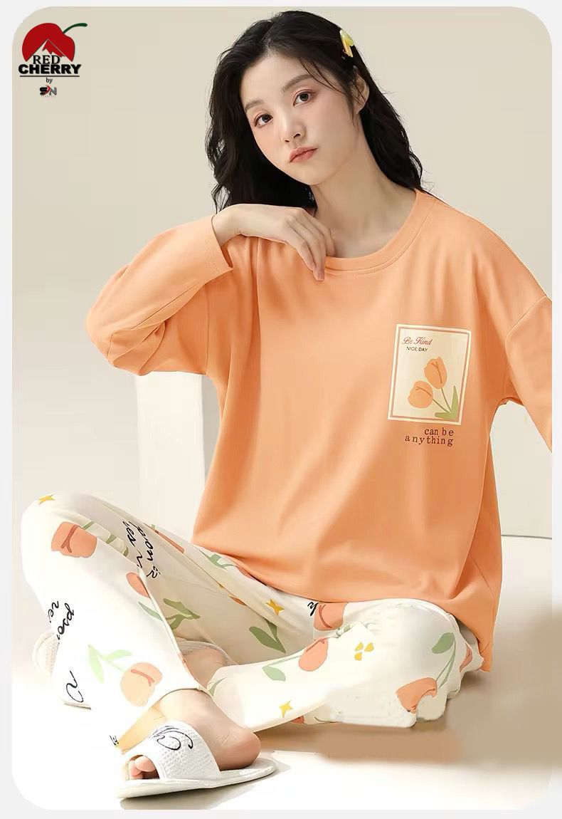 Flower Printed Trouser Full Sleeves Night Suit