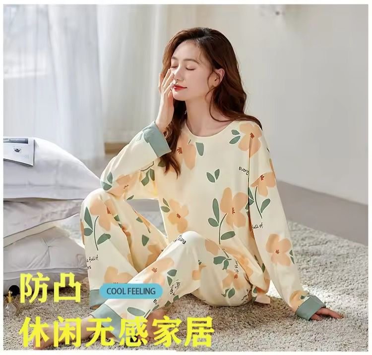 Flower Print With Flower Printed Trouser Full Sleeves Night Suit