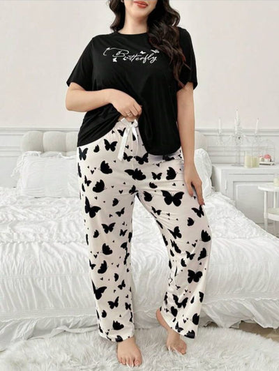 Butterfly Printed T-Shirt with Butterfly printed trouser