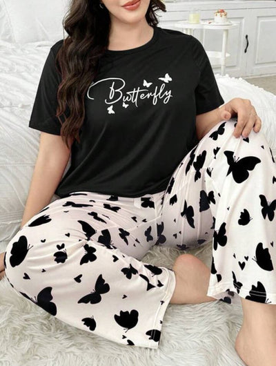 Butterfly Printed T-Shirt with Butterfly printed trouser