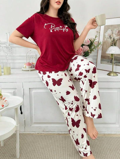 Butterfly Printed T-Shirt with Butterfly printed trouser