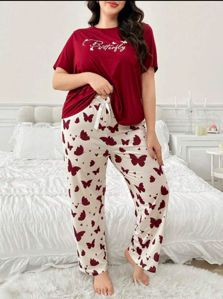 Butterfly Printed T-Shirt with Butterfly printed trouser