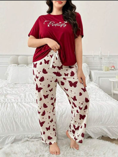 Butterfly Printed T-Shirt with Butterfly printed trouser
