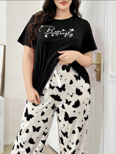 Butterfly Printed T-Shirt with Butterfly printed trouser
