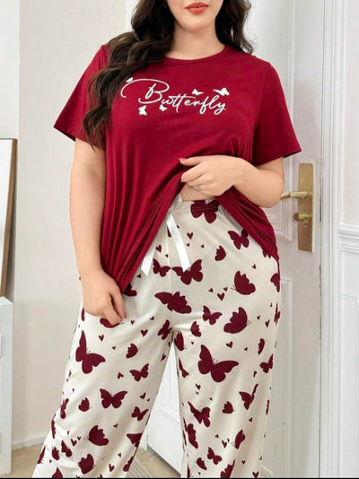 Butterfly Printed T-Shirt with Butterfly printed trouser