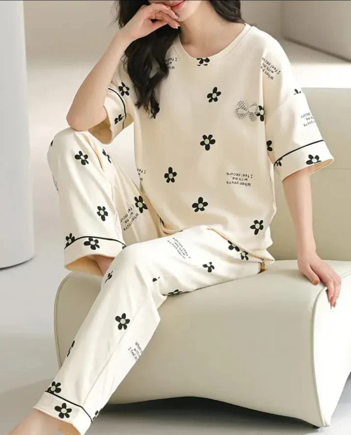 all over flowers Print Half Sleeves