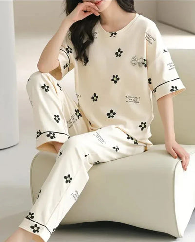all over flowers Print Half Sleeves