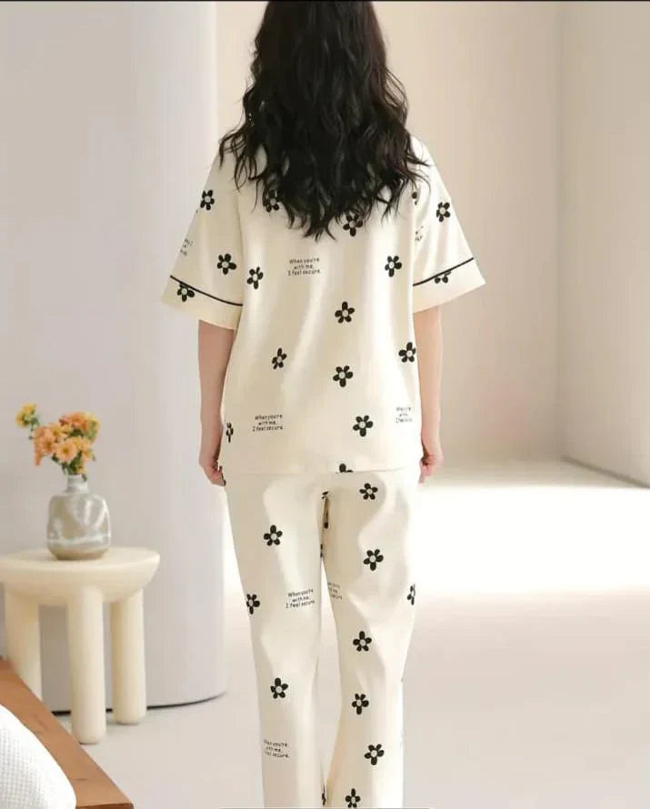 all over flowers Print Half Sleeves