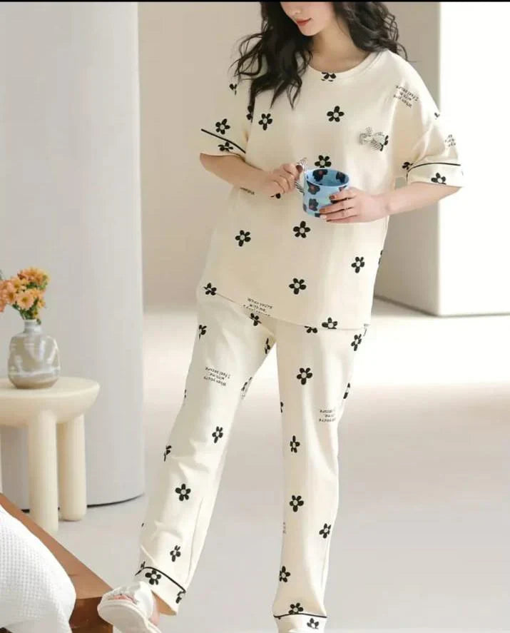 all over flowers Print Half Sleeves