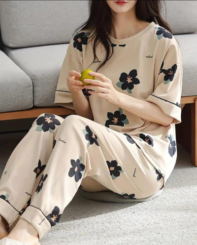 All Over Flowers Print Half Sleeves