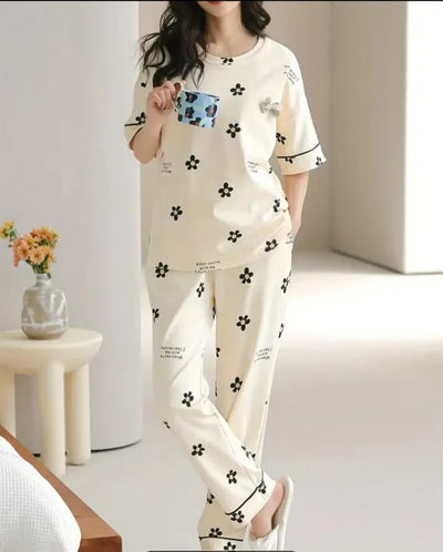all over flowers Print Half Sleeves