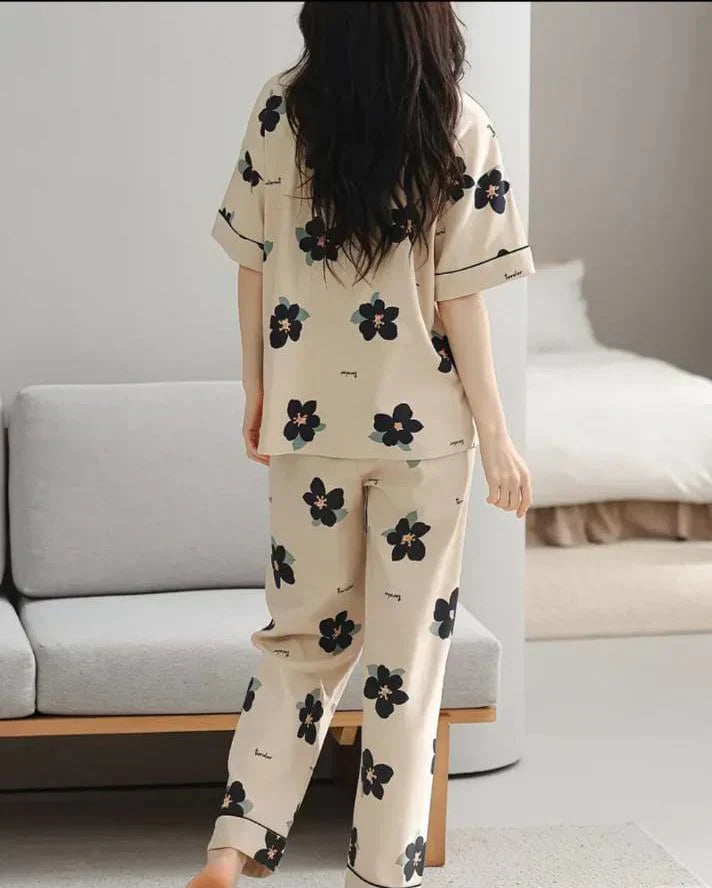 All Over Flowers Print Half Sleeves