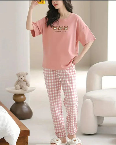 Lovely 3 Bears Print Half Sleeves