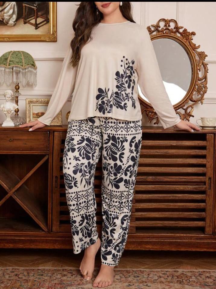 Floral Print Full Sleeves with Floral Printed pajama