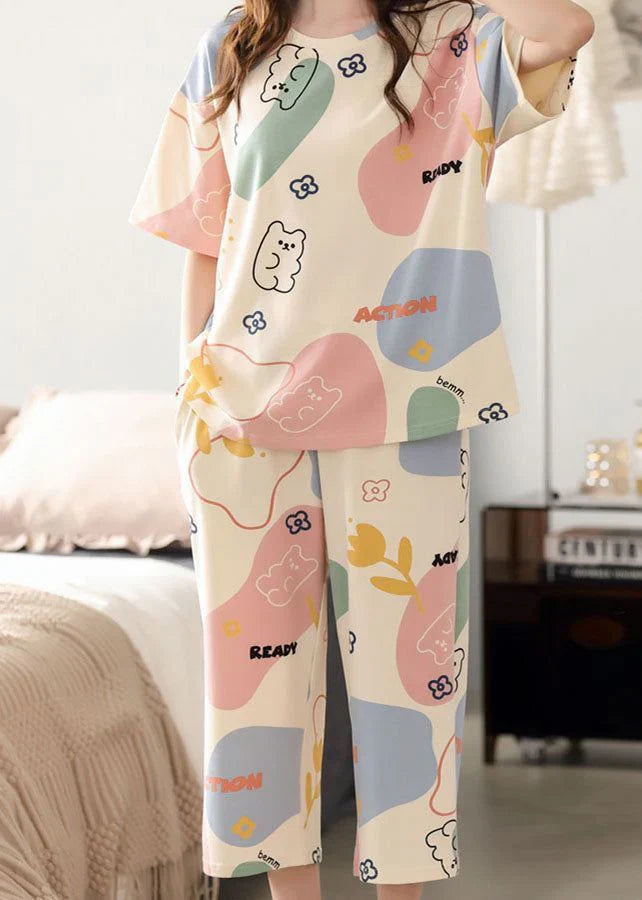 Multi Cute Bears Half Sleeves with Printed pajama