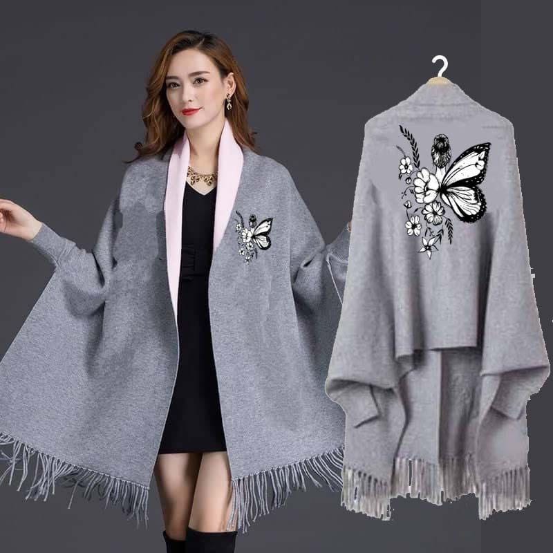 Bat-Wing Style Printed  Shawl – Winter Wear, Free Size