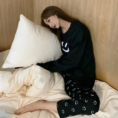 Black Smile Full Sleeves Night Suit