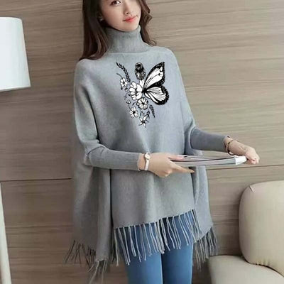 Pack of 2 – Printed Fleece Poncho & Jeans For Her